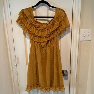 Off the shoulder frill dress